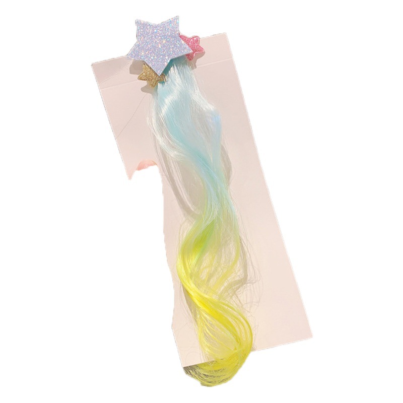 Cuerda trenzada para niños estrella de cinco puntas accesorios para el cabello horquilla de arco para niñas clip de cabeza de espalda peluca tocado de trenza