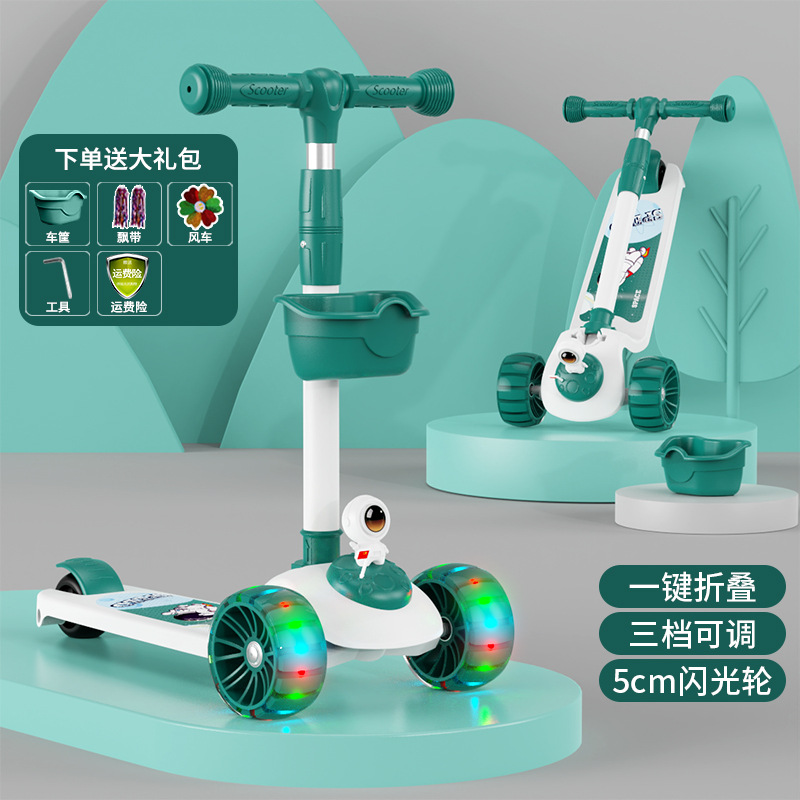 Niños de scooter con asiento plegable 2-6-10 años de edad niños y niñas tres en uno scooter con pedal