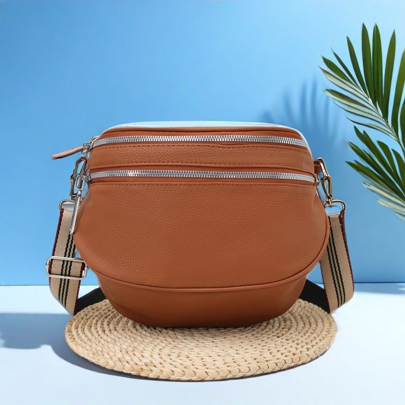 2025 retro de alta gama, doble cremallera, gran espacio, bolso de pecho de todo fósforo, bolso de hombro para mujer de viaje al por mayor