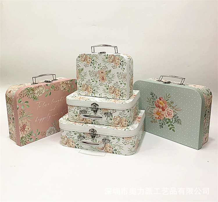 奥力派 田园风 手提箱三件套  鲜花礼盒 花盒 伴手礼盒 礼物盒