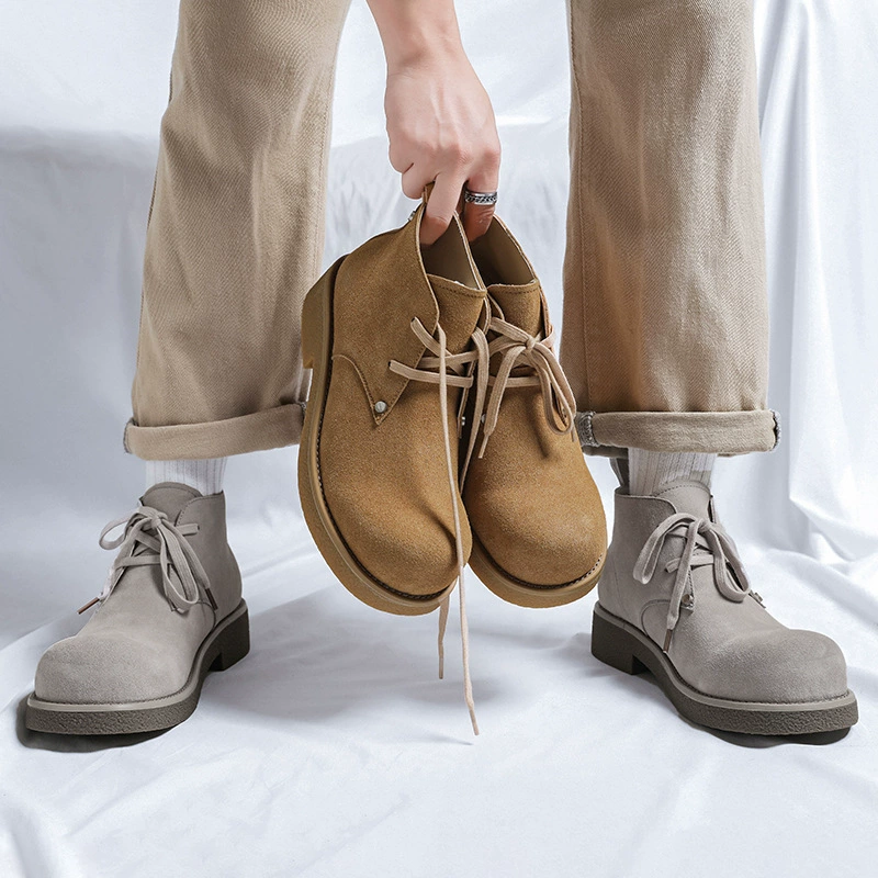 Мужские осенне-зимние ботинки, новые дышащие универсальные уличные рабочие ботинки средней высоты, короткие ботинки 14422-J