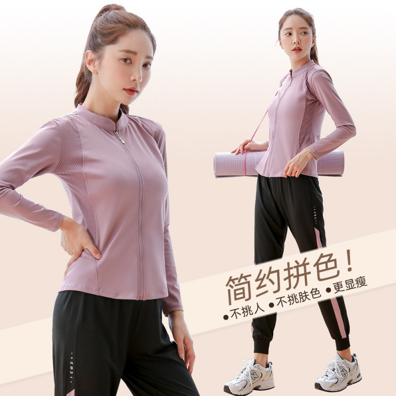 여름철 여성용 속건성 의류 런닝 루즈 요가복 2023 하이엔드 프로페셔널 모닝 스포츠웨어 슈트 짐 패션