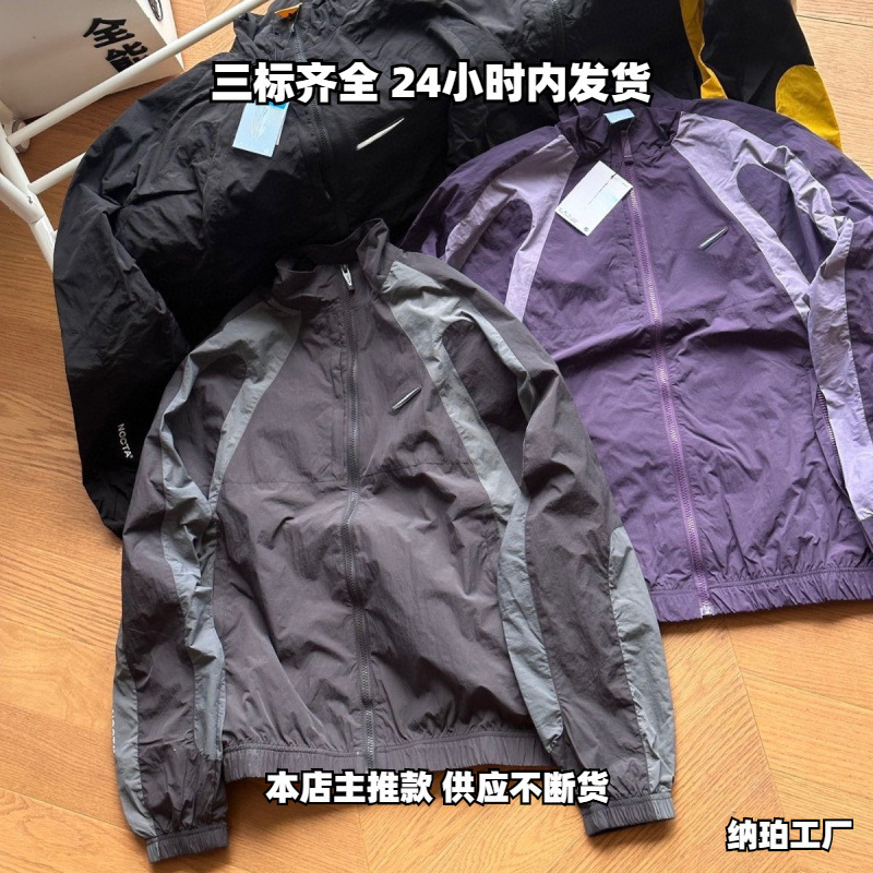 Q Printed Couple's Jacket Men's Jacket Nk Collaboration Overseas Hook Casual Spring and Autumn Patchwork Knit Noc Popular Cotton