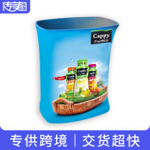 外贸便携式接待桌椭圆形方形展会展览咨询促销台可折叠广告拍拍桌