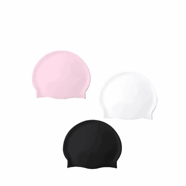 solid color elastic waterproof swimming cap for men and women for…