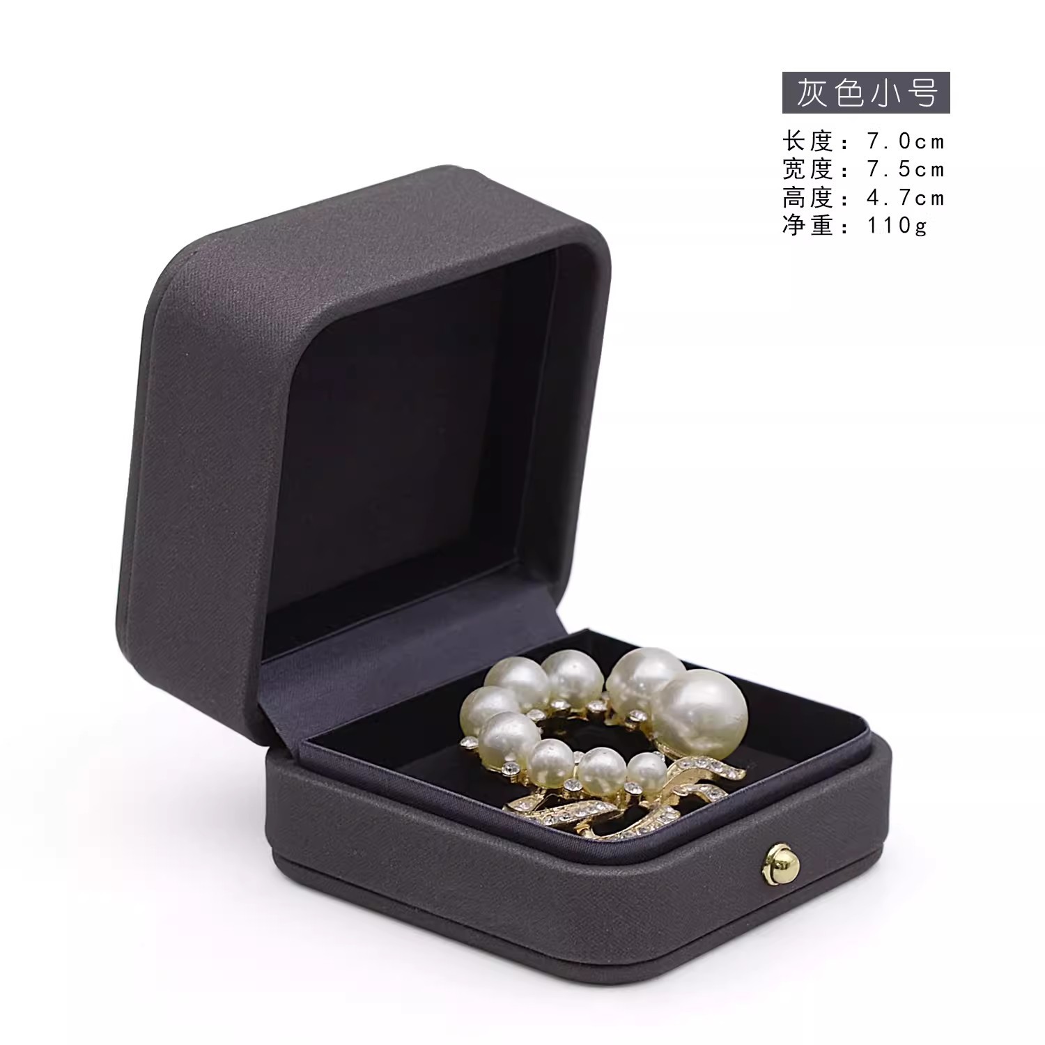 Caja de broche de botón de oro Caja de medallas Caja de embalaje de joyas Caja de anillo ancho Caja de insignia puede imprimirse en pequeñas cantidades Logo