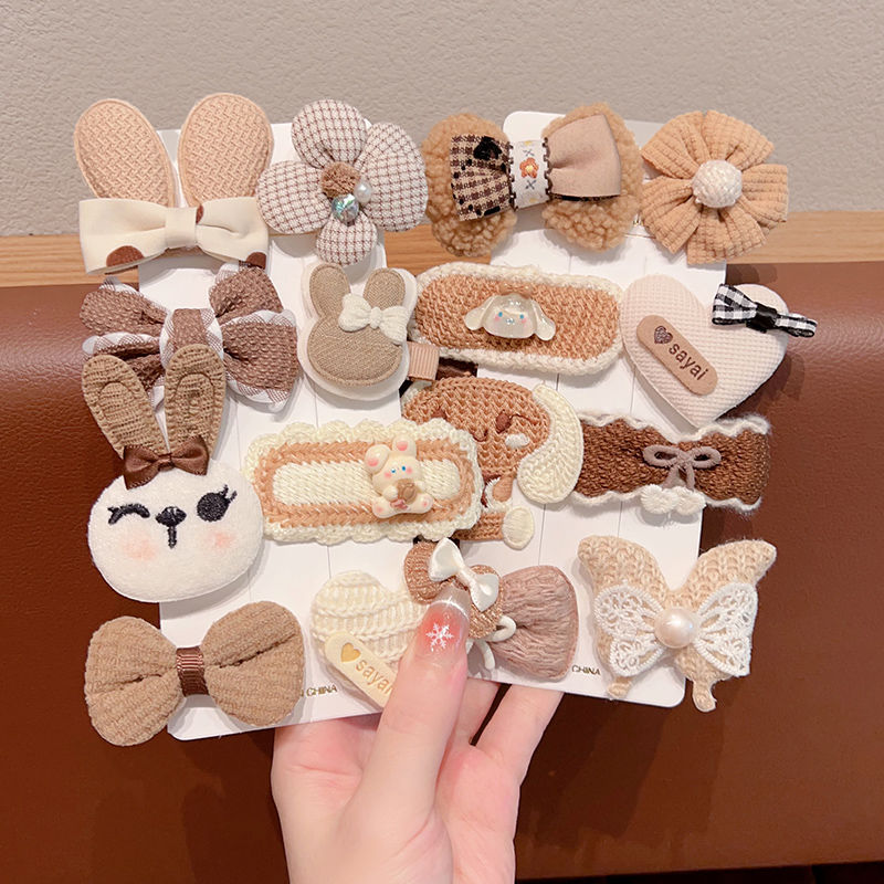 Horquilla para niños de color café con leche, clip de pelo de tela completamente cubierto para bebés, niña, bebé lindo, sin dañar la horquilla, tocado