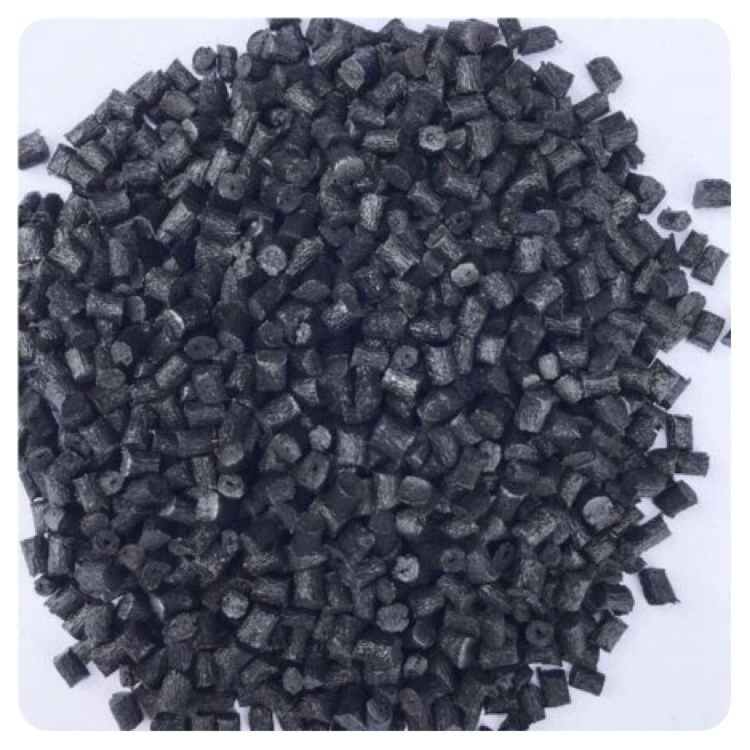 Производитель поставляет первоклассные улучшенные чистые черные частицы переработанного пластика PA6, черные и блестящие частицы переработанного пластика для литья под давлением.