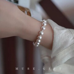 正圆施家珍珠手串女通勤百搭高级感手链网红爆款大颗珍珠手饰