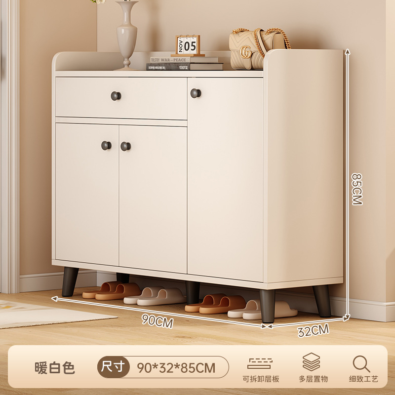 [둥근 손잡이, 문 3개, 서랍 1개] 웜화이트 90*32*85cm