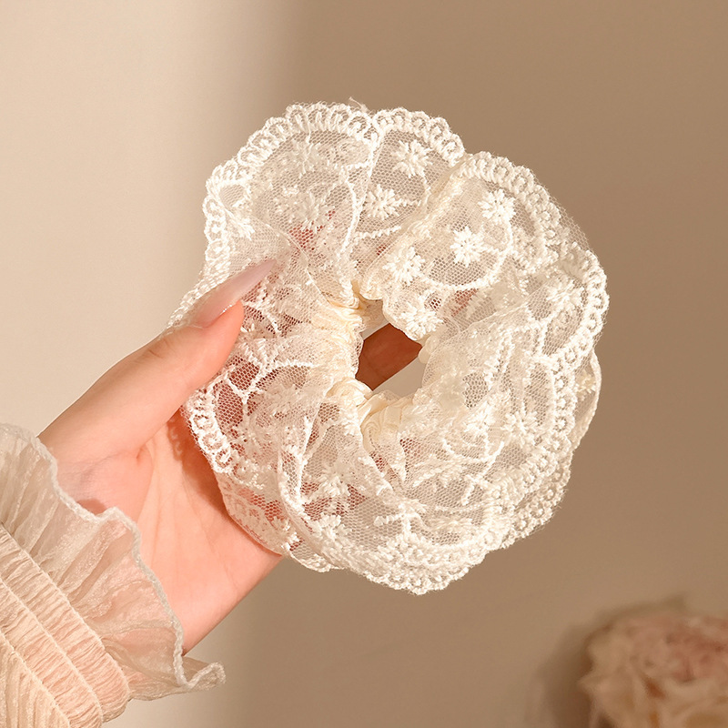 Anillo para el cabello de intestino grueso de gran tamaño coreano, bufanda cuadrada de alta calidad femenina, cuerda para el cabello, banda elástica y duradera, flor de viento perezosa