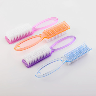 Manufacturer Customized Colorful Dust Brush Handle Manicure Tool Multifunctional Transparent Horn Nail Cleaning Brush Wholesale