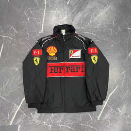 F1赛车服 刺绣赛车服骑行服复古风夹克街拍外套刺绣棉服外套定制