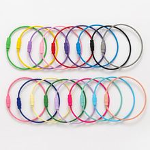 金属彩色喷漆钢丝圈钢丝绳旋转螺丝钥匙圈钥匙扣 diy包包挂件配件