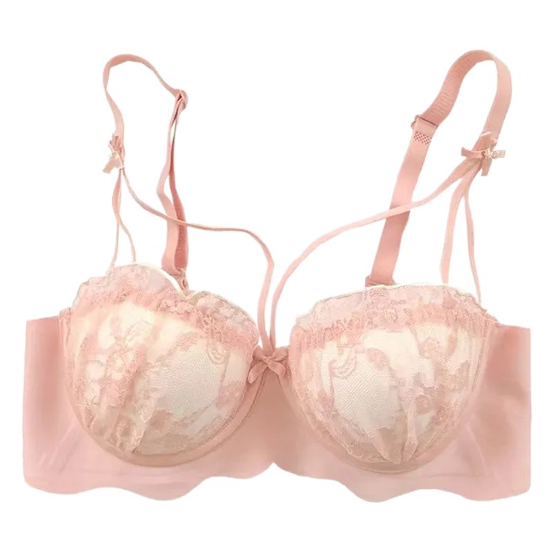 Tiktok Kuaishou popular pequeño pecho empuja hacia arriba la ropa interior sexy inalámbrica de las mujeres anti-flacidez puro deseo estilo nuevo sujetador chica