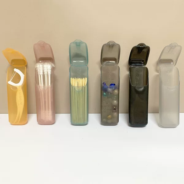 Pp Food Grade Portable Mini Storage Box Toothpick and Floss Storage Box Small Accessories Storage Box Capsule