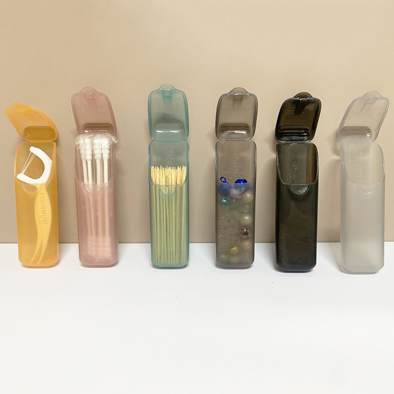 Pp Food Grade Portable Mini Storage Box Toothpick and Floss Storage Box Small Accessories Storage Box Capsule