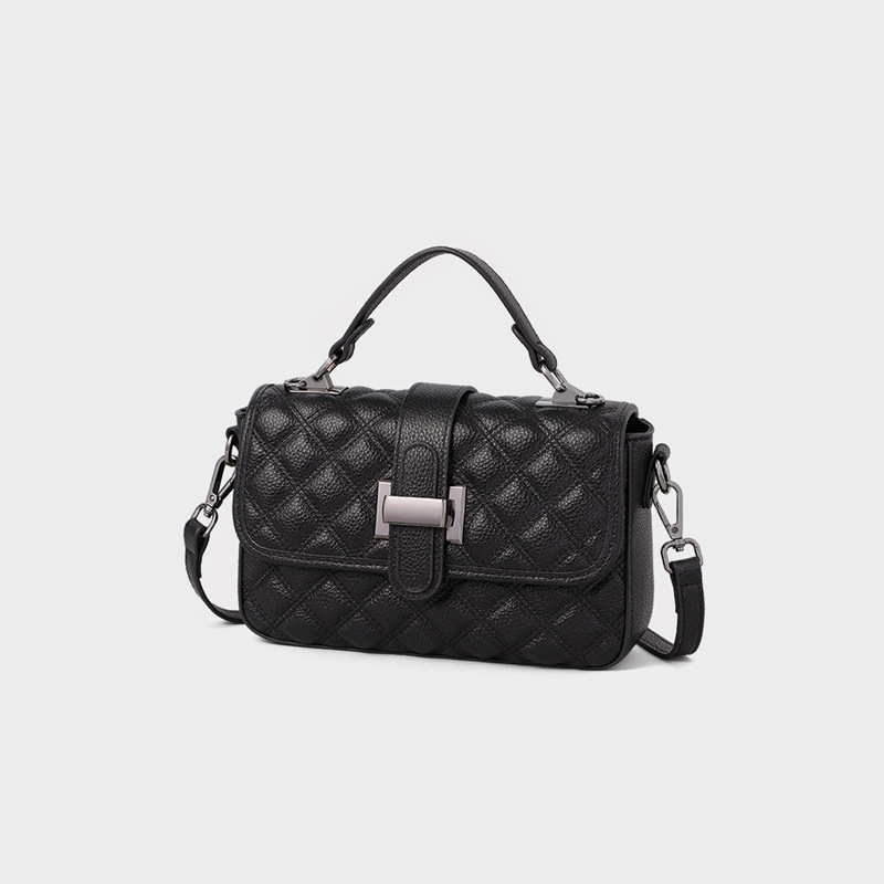 Women's Handbags 2026 New Summer Genuine Leather Crossbody Bag Trendy Single Shoulder Tote Quilted Small Square Bag - Thumbnail 4