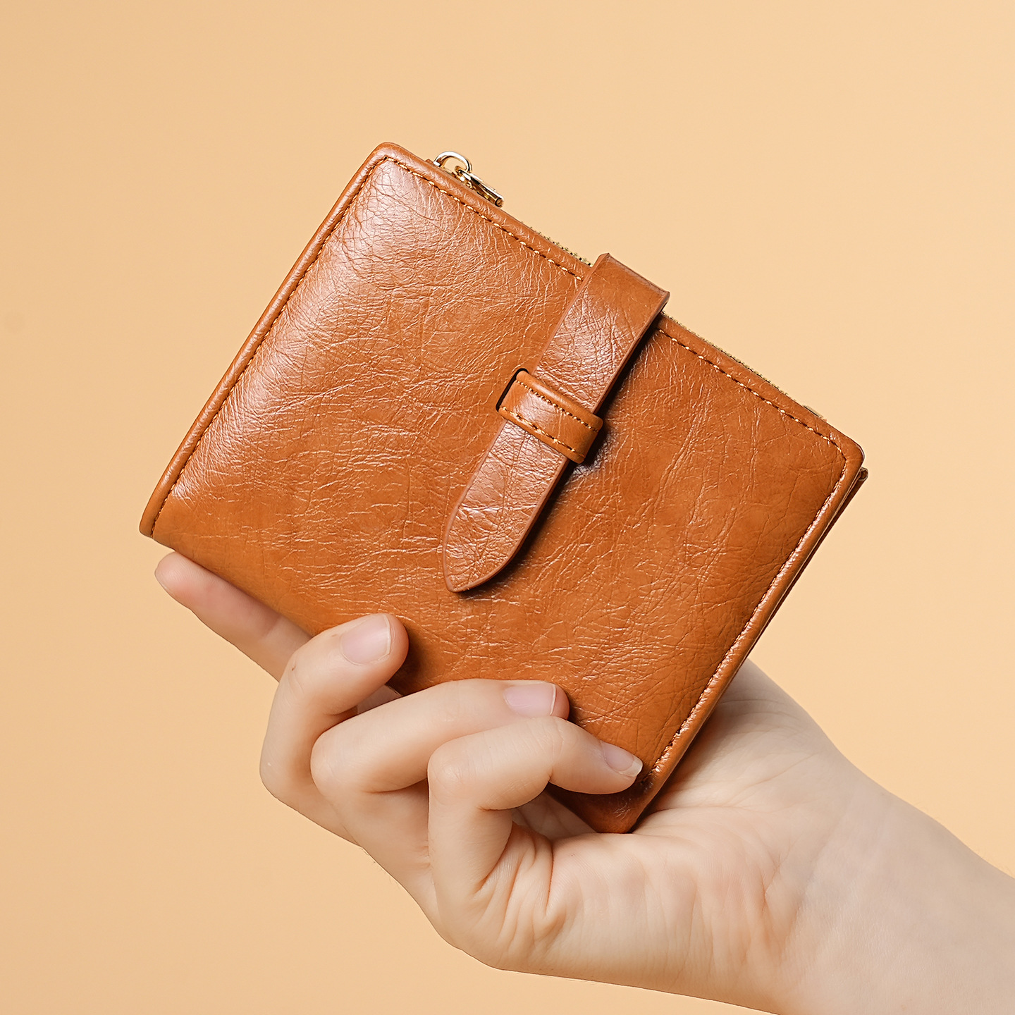 Comercio exterior transfronterizo al por mayor 2025 nueva ciudad simple de color sólido moda PU bolso de cambio bolso de damas corto