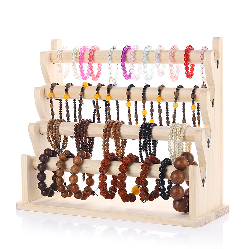Wooden bracelet rack large capacity jewelry organizer chain hanger bracelet stand display prop accessory display stand