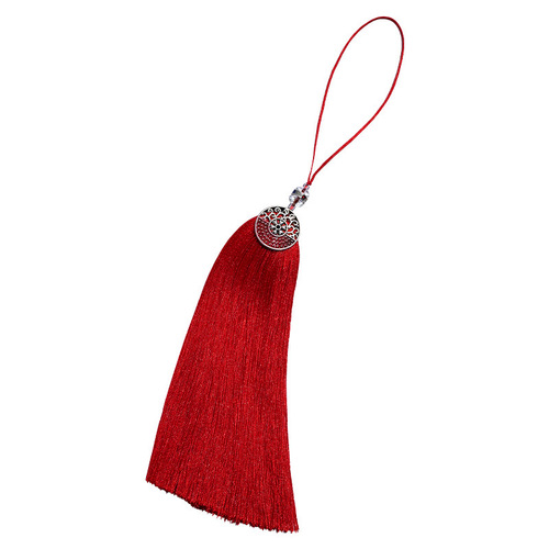 [New on Facebook] Long 15CM Tibetan Silver Flower Tassel Tassel Ancient Style Hanfu Pressed Tassel Pendant