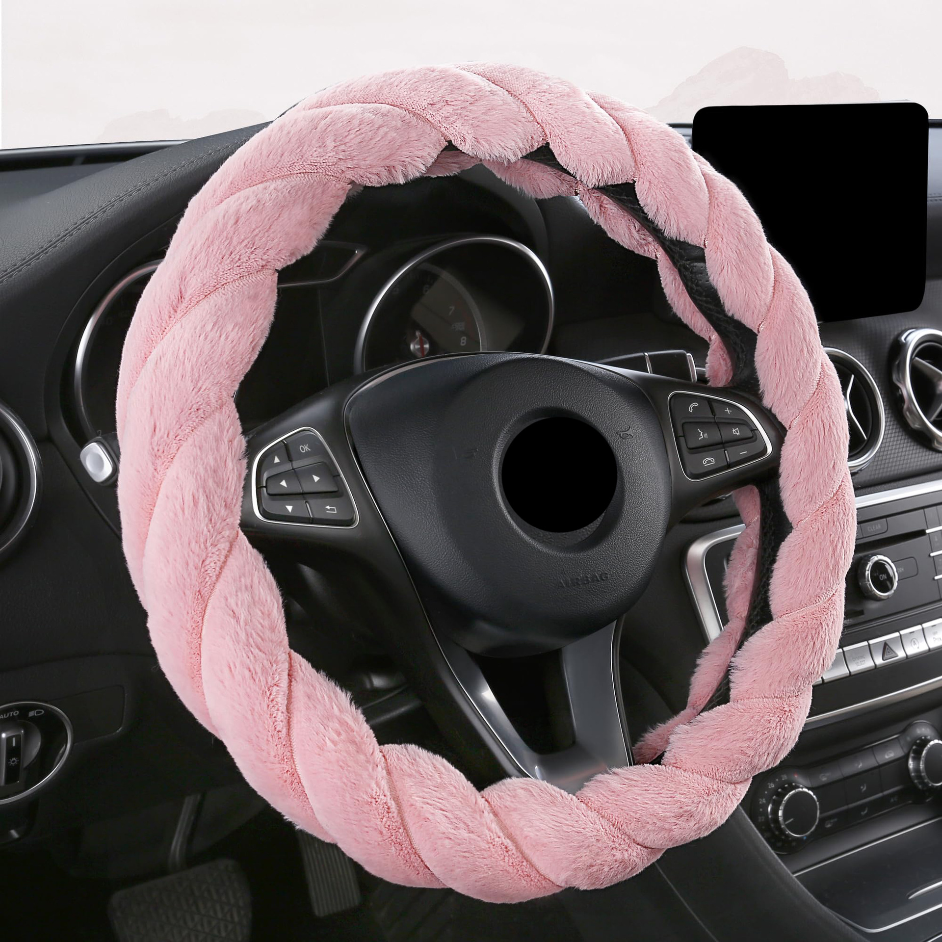 Cross-Border New Waltz Plush Car Steering Wheel Cover Anti-Slip Four-Season Universal Handlebar Cover for Men and Women Amazon