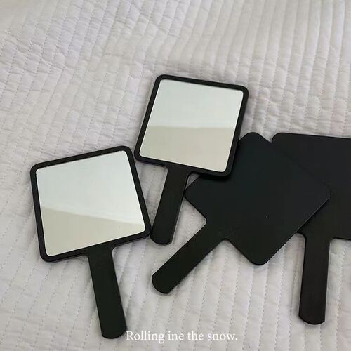Korean ins style simple handle mirror high-end convenient makeup mirror girly heart small mirror handheld makeup mirror