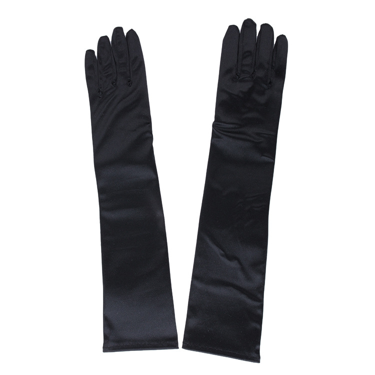 45cm guantes planos de satén guantes de rendimiento de etapa guantes de etiqueta de vestido formal guantes de boda accesorios guantes