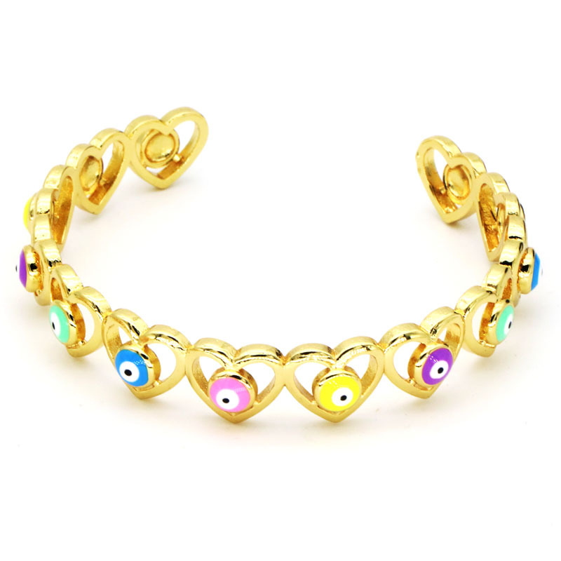 Simple Style Heart Shape Copper Hollow Out Bangle 1 Piece