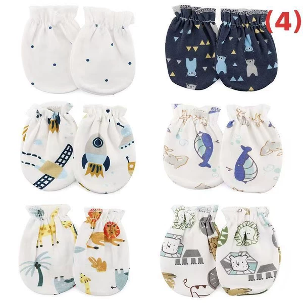 Blue yellow marine cartoon gloves, lion, with little bears, 6 colors