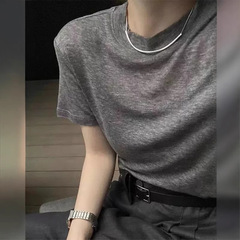 新商品のファッションはシンプルで薄いタイプの天糸ウールマスク半袖tシャツです。