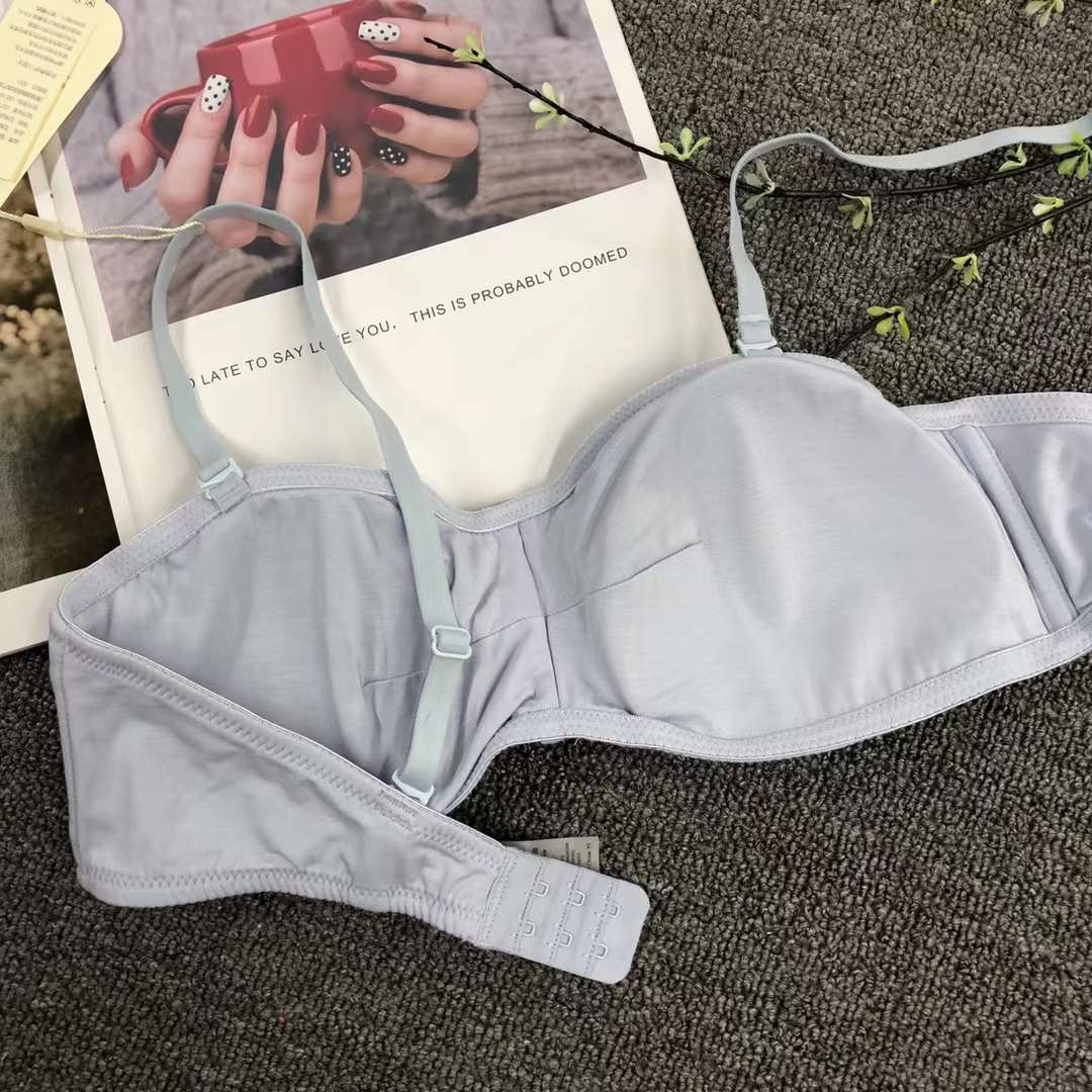 La celebridad en línea de látex en vivo ropa interior deportiva chica de una pieza sin costuras sujetador sin anillo de acero letras contraste color sujetador fino