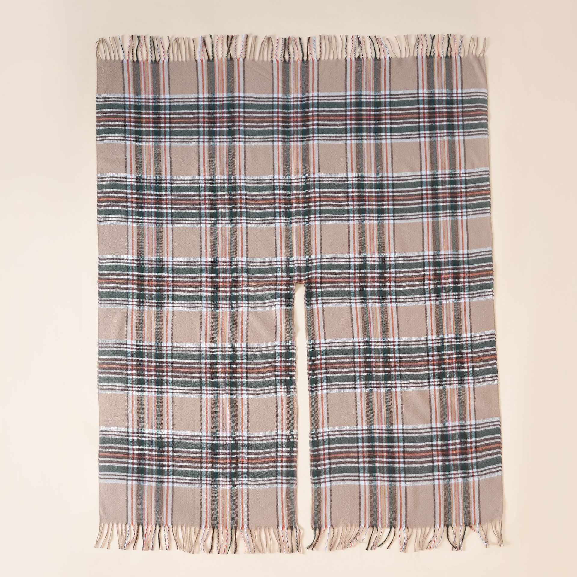 Otoño e Invierno cálido Plaid bufanda estilo británico de las mujeres del mantón la borla moda Split