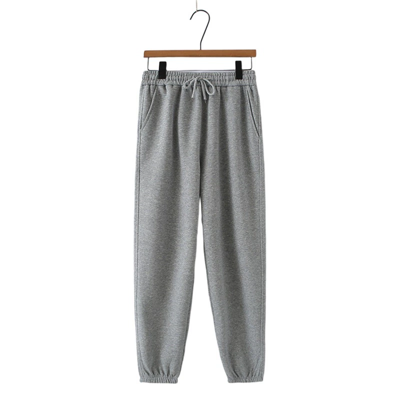 2024 Весна Новые повседневные брюки больших размеров, простые универсальные повседневные спортивные штаны с высокой талией и завязками на щиколотках для полных девочек 6 012 938