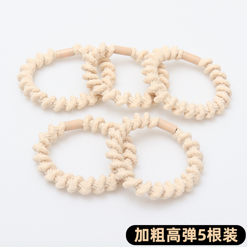 Negro de alta cola de caballo cuerda de pelo simple no lastimar el pelo banda de goma Las niñas corbata cabeza alta elástica banda de pelo durable cubierta de cuero tocado