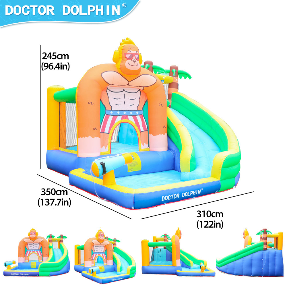 Doctor Dolphin | Pequeño hogar Castillo gorila tema Castillo infantil Fiesta infantil saltando cama inflable