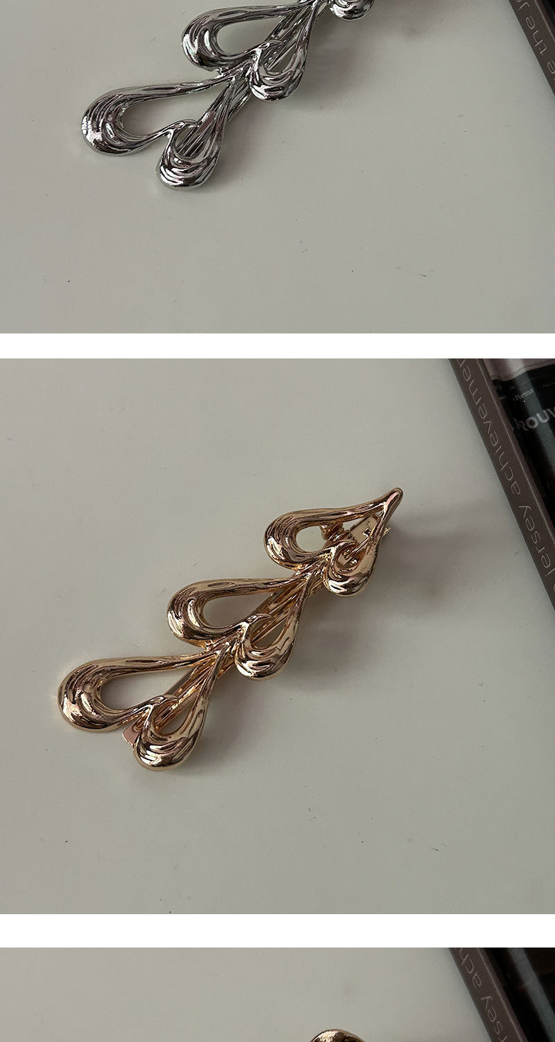Metal Material Heart Shape, Bow Knot Pattern Elegant Lady Heart Shape Bow Knot Metal Hair Clip