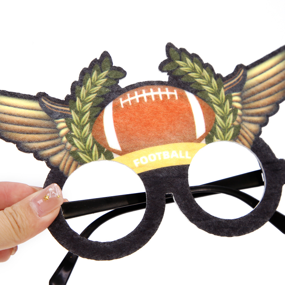 Transfronterizo nuevo Super Bowl rugby gafas fans animar apoyos fútbol americano Olive Festival gafas marco
