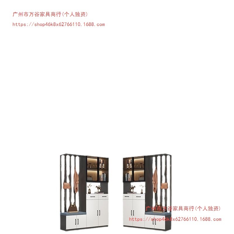 轻奢玄关柜鞋柜一体现代简约多功能客厅玄关隔断柜酒柜鞋凳储物柜|undefined