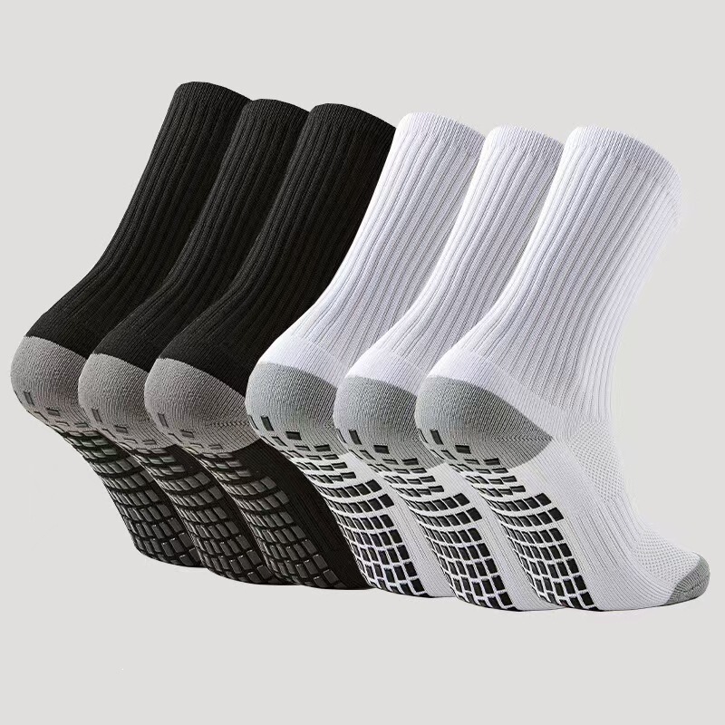 Cross-Border Amazon Football Socks with Gray Heel, Anti-Slip Rubber Dots, Shock-Absorbing, Wear-Resistant, Thickened Towel Bottom Basketball Socks