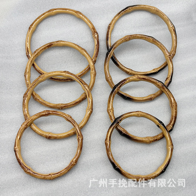 Plastic Imitation Bamboo Large Circle Handle, Bamboo Knot Circular Handle, Realistic Bamboo Knot Round Ring, Premium Gift Box Handle