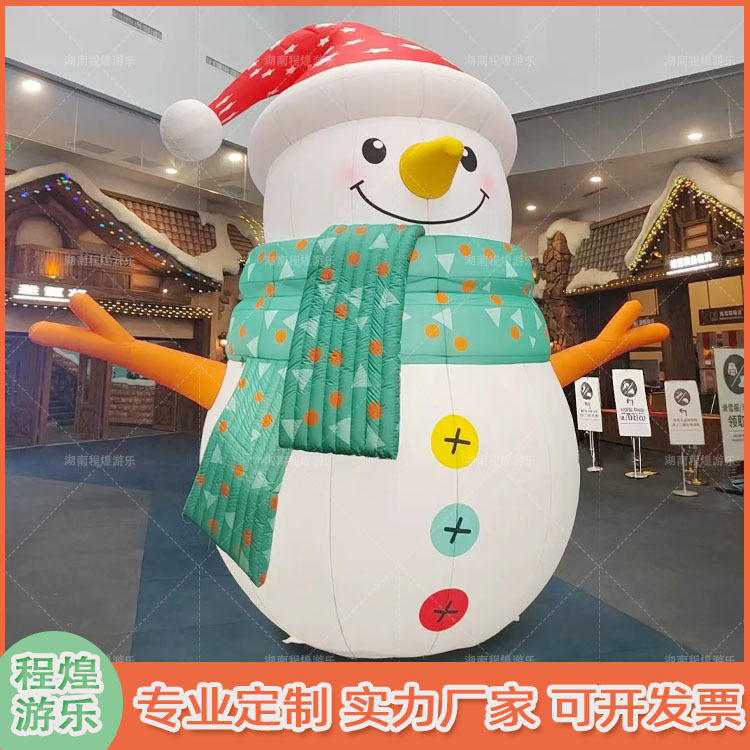 充气发光雪人卡通圣诞节气模爬墙圣诞老人商场美陈装饰气模美陈