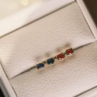 18K золото Сапфир серьги au750 золото натуральный Рубин Пузырь Серьги Caibao серьги 40 очков