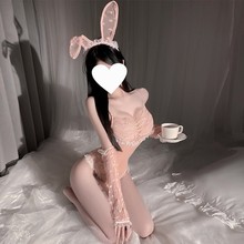 西诗性感纯欲镂空透视开裆免脱兔女郎制服cosplay兔子装晴趣qqny