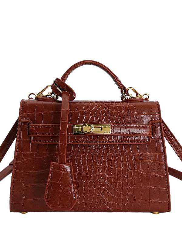 Bolso de mano caliente para mujeres 2025 nuevo estilo transfronterizo de alto nivel con patrón de cocodrilo lujoso y versátil bolso de hombro