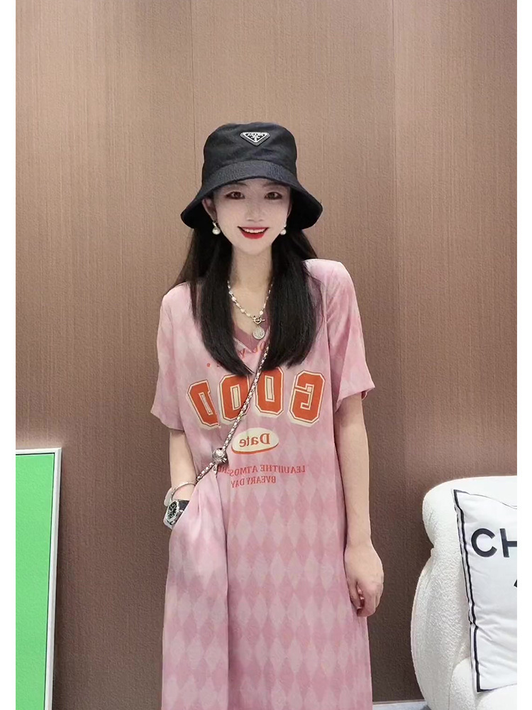 Váy maxi nữ kiểu Pháp chất liệu cao cấp tay ngắn thắt eo màu hồng — hồng chi tiết 1