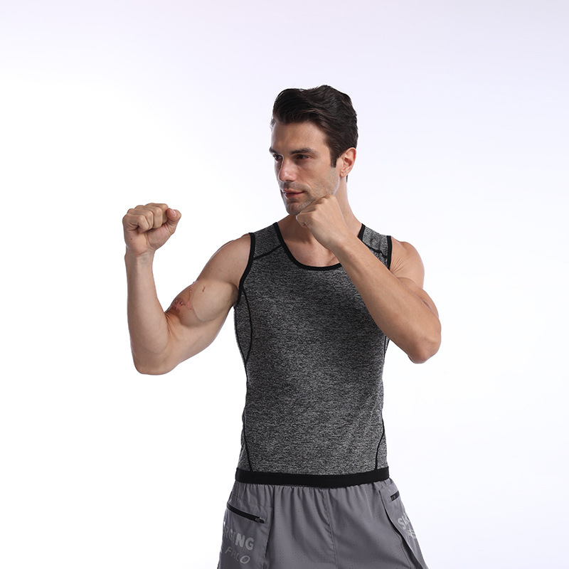 Amazon Cross-border Men's Sports Tudor Sweat Top Silver-coated Men's Sweat Top Body-shaping Sauna Vest