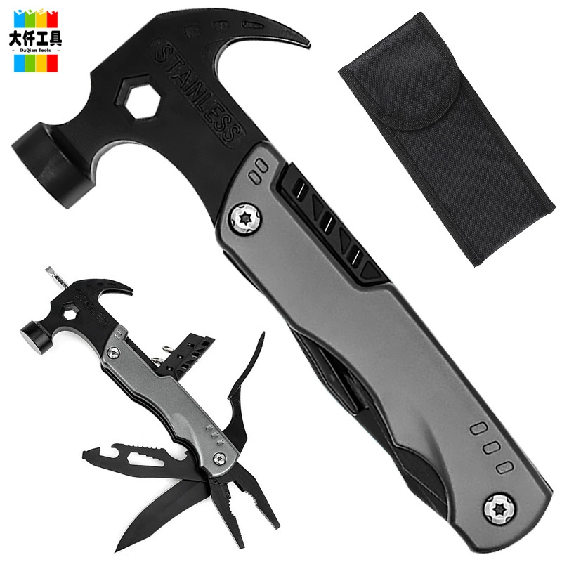 Многофункциональные плоскогубцы для молотков с когтями Открытый кемпинговый молоток Многоцелевой складной инструмент, плоскогубцы для ножей, спасательный молотковый завод