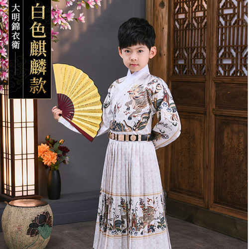 Children's costume hanfu boy security flying fish served domineering male girl four lobsterman was valiant scholar costumes
