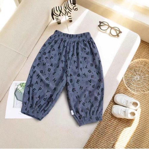 Children's Pants Unisex Corduroy Boys' and Girls' Casual Long Pants for Middle-Aged Children New Children's Clothing Spring and Autumn Harlequin Pants Trendy